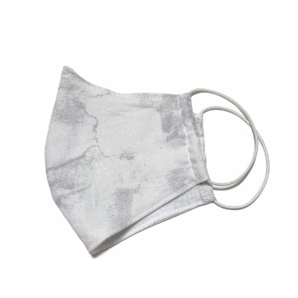 Washable & Reusable White/Grey Cotton Face Mask - Picture 4 of 5